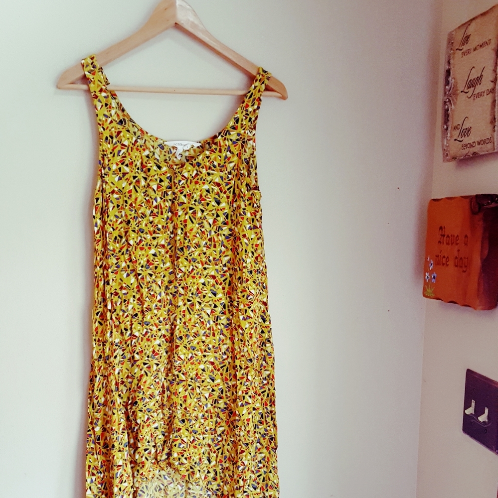 BCBGeneration Yellow High-Low Spring Dress